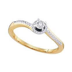 0.16 CTW Diamond Solitaire Bridal Engagement Ring 10KT Yellow Gold - REF-18F2N