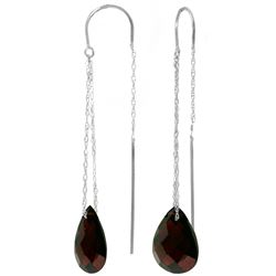Genuine 6 ctw Garnet Earrings Jewelry 14KT White Gold - REF-21M9T
