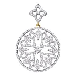 1.05 CTW Diamond Circle Pendant 10KT Yellow Gold - REF-82X4Y