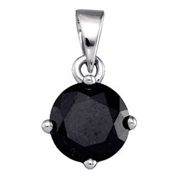 2 CTW Black Color Diamond Solitaire Pendant 10KT White Gold - REF-34Y4X