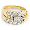 Image 1 : 0.09 CTW His & Hers Diamond Cluster Matching Bridal Ring 14KT Yellow Gold - REF-37M5H