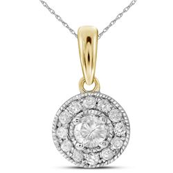 0.26 CTW Diamond Solitaire Pendant 14KT Yellow Gold - REF-30Y2X