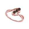 Image 1 : 0.07 CTW Red Color Diamond Cluster Ring 10KT Rose Gold - REF-14H9M