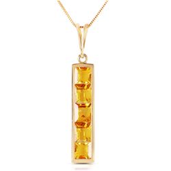 Genuine 2.25 ctw Citrine Necklace Jewelry 14KT Yellow Gold - REF-36Z9N