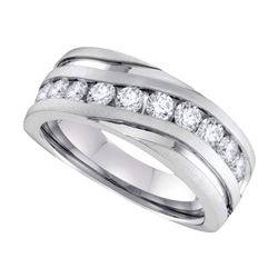 0.50 CTW Mens Diamond Wedding Ring 10KT White Gold - REF-59Y9X
