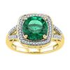 Image 1 : 4.16 CTW Created Emerald Solitaire Square Diamond Ring 10KT Yellow Gold - REF-36M2H