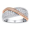 Image 1 : 0.50 CTW Diamond Crossover Ring 10KT Two-tone Gold - REF-49X5Y