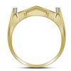 Image 2 : 0.64 CTW Mens Diamond Pointed Symmetrical Cluster Ring 10KT Yellow Gold - REF-89H9M