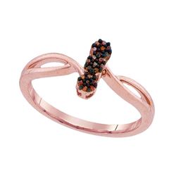 0.06 CTW Red Color Diamond Ring 10KT Rose Gold - REF-12M2H