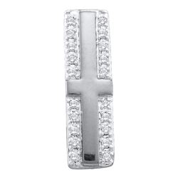 0.07 CTW Diamond Cross Pendant 10KT White Gold - REF-6X2Y