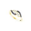 Image 1 : 0.33 CTW Black Color Diamond Openwork Crossover Ring 14KT Yellow Gold - REF-26N9F
