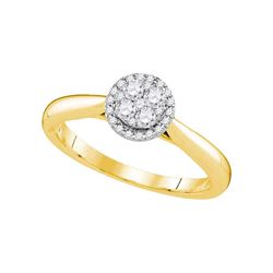 0.25 CTW Diamond Cluster Bridal Engagement Ring 14KT Yellow Gold - REF-37H5M
