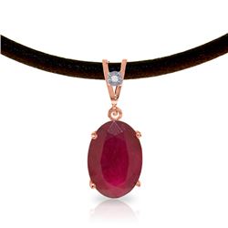 Genuine 7.71 ctw Ruby & Diamond Necklace Jewelry 14KT Rose Gold - REF-84Y2F