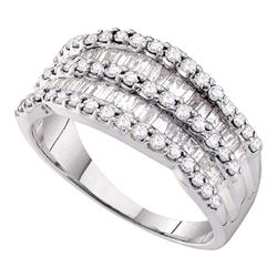 1 CTW Diamond Cocktail Ring 14KT White Gold - REF-75K2W