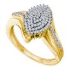 Image 1 : 0.30 CTW Diamond Oval Cluster Ring 10KT Yellow Gold - REF-26M9H