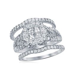 2 CTW Princess Diamond Soleil Bridal Engagement Ring 10KT White Gold - REF-209K9W
