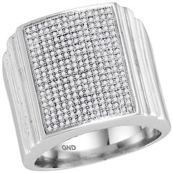 0.74 CTW Diamond Square Cluster Ring 10KT White Gold - REF-75Y2X