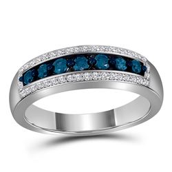 0.50 CTW Blue Color Diamond Ring 10KT White Gold - REF-41N9F