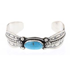 Boyd Ashley Vintage Turquoise Stamp Cuff Bracelet