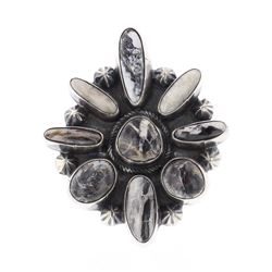 Raymond Beard White Buffalo Cluster Ring
