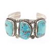 Image 1 : Old Pawn Turquoise Large Freeform Row Bracelet