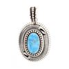 Image 1 : Johnathan Nez Kingman Turquoise Deep Etch Pendant