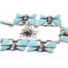 Image 2 : Federico Jimenez Vintage Turquoise  Spiny Oyster Inlay Butterfly Necklace  Ring Set