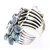 Image 2 : Kathleen Chavez Contemporary Egyptian Turquoise Large Calibrated  Cluster Cuff Bracelet