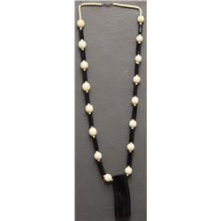 IVORY AND BLACK CORAL NECKLACE