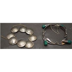 MEXICAN JEWELRY AND BUFFALO HEAD PINS