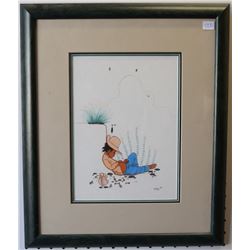 NAVAJO INDIAN PAINTING ( BEATIN YAZZ)