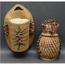 TWO  COUSHATTA INDIAN BASKETS