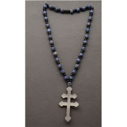 TRADE BEAD CROSS NECKLACE