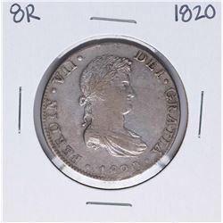 1820-JJ Mexico 8 Reales Ferdin VII Silver Coin