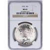 Image 1 : 1922 $1 Peace Silver Dollar Coin NGC MS65 Nice Toning