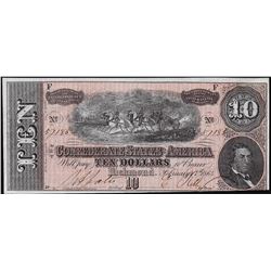 1864 $10 Confederate States of America Note