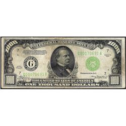 1934 $1,000 Federal Reserve Note Chicago
