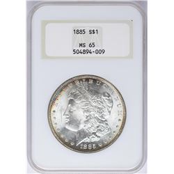 1885 $1 Morgan Silver Dollar Coin NGC MS65 Nice Toning Old Holder