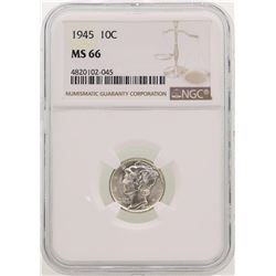 1945 Mercury Dime Coin NGC MS66