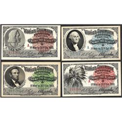 Lot of (4) 1893 Columbian Exposition Tickets