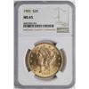 Image 1 : 1903 $20 Liberty Head Double Eagle Gold Coin NGC MS65