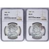Image 1 : Lot of 1886-1887 $1 Morgan Silver Dollar Coins NGC MS63