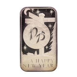 1975 Happy New Year Madison Mint 1 oz .999 Fine Silver Art Bar