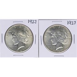 Lot of (2) 1927 $1 Peace Silver Dollar Coins