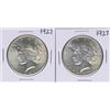 Image 1 : Lot of (2) 1927 $1 Peace Silver Dollar Coins