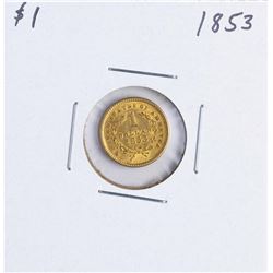 1853 $1 Liberty Head Gold Dollar Coin