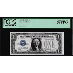 1928B $1 Funnyback Silver Certificate Note Fr.1602 PCGS Choice About New 58PPQ