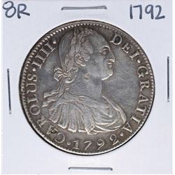 1792-FM Mexico 8 Reales Carolus IIII Silver Coin