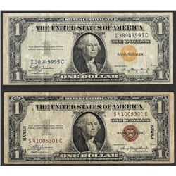 Lot of 1935A $1 Silver Certificate WWII Emergency Hawaii & North Africa Note