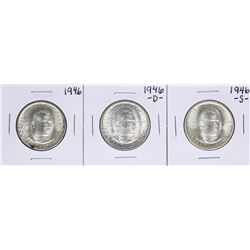 1946 P/D/S Booker T Washington Commemorative Half Dollar Coins